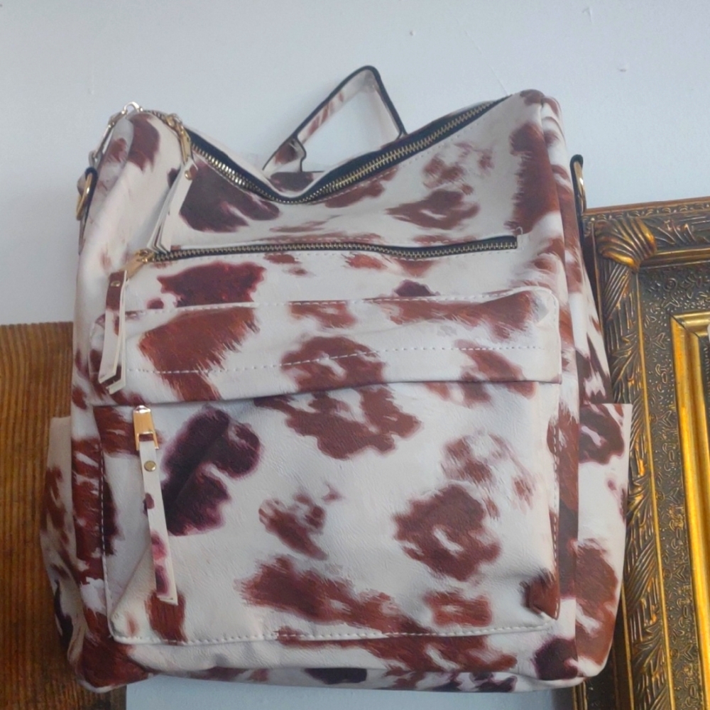 NWT  Texas Stylish Brown and Cream Women's Backpack